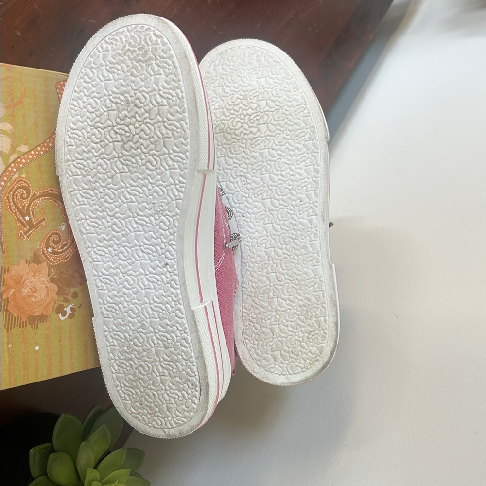 Pink Sparkle Women’s Very G Canvas Sneakers - Casual Lace-Up with Sparkle Laces - Picture 4 of 5